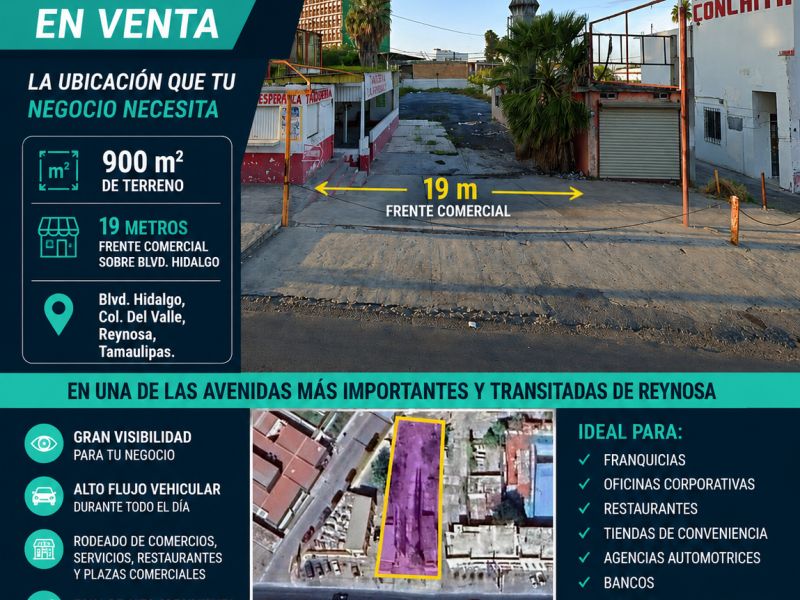 Terreno comercial 900 m2 